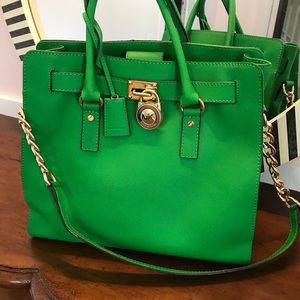 Large Green Michael Kors Hamilton Handbag